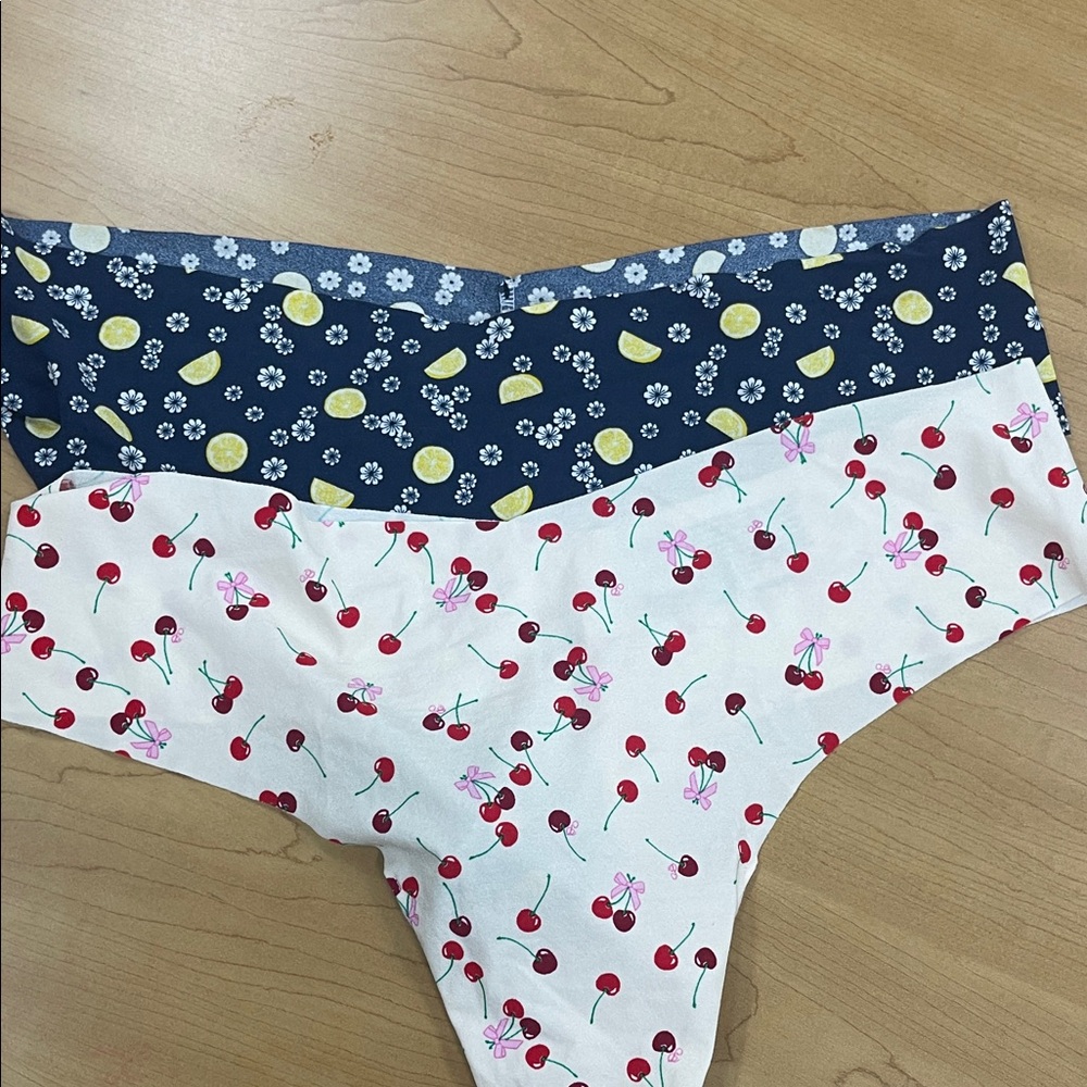 Victoria’s Secret PINK Floral and Cherry Print Panties THONG XXL
